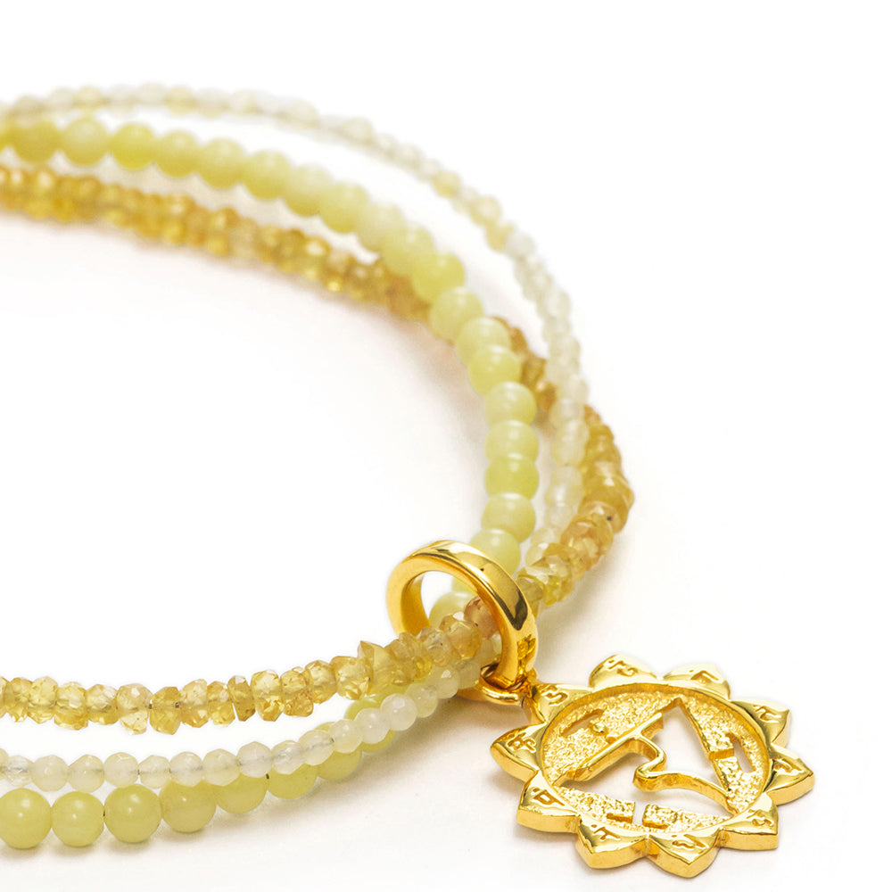 Solar Plexus Chakra bracelet with gemstones gold-plated silver by ETERNAL BLISS - Spiritual Jewellery