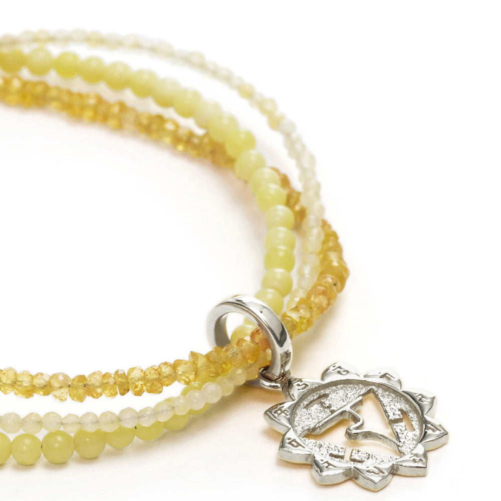 Solar Plexus Chakra bracelet with gemstones silver by ETERNAL BLISS - Spiritual Jewellery
