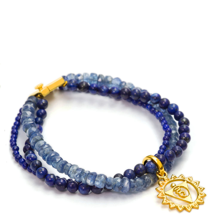 Hals Chakra Armband mit Edelsteinen vergoldet von ETERNAL BLISS - Spiritueller Schmuck