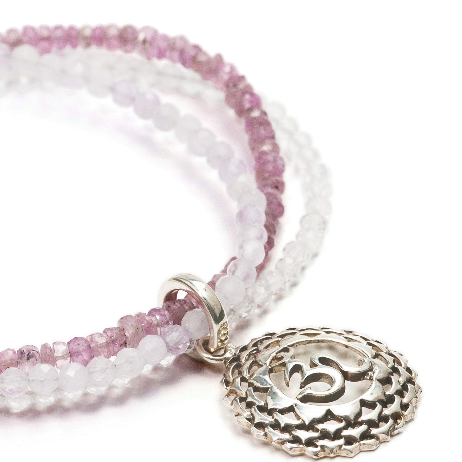 Crown Chakra bracelet with gemstones silver by ETERNAL BLISS - Spiritual Jewellery