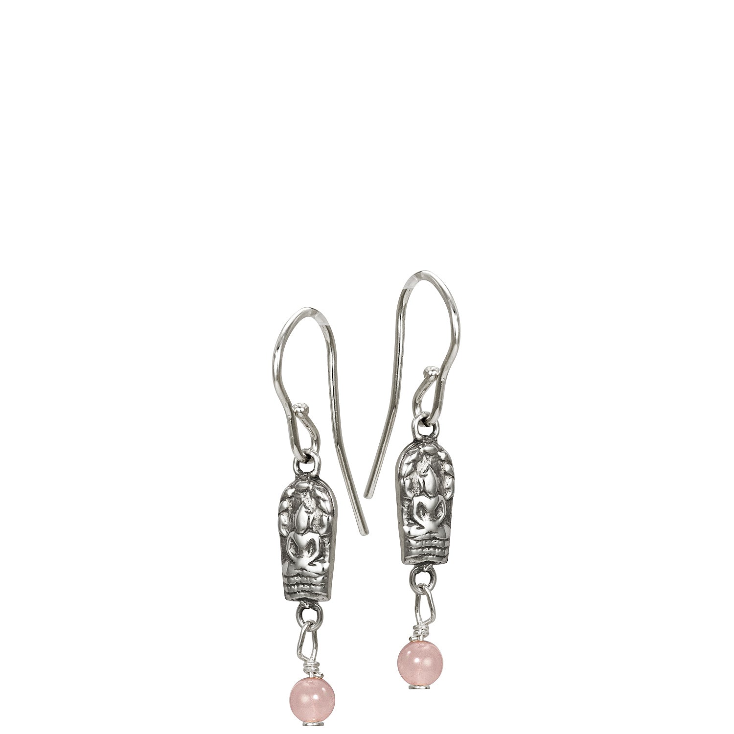 Buddha earrings mini rose quartz by ETERNAL BLISS - Spiritual Jewellery