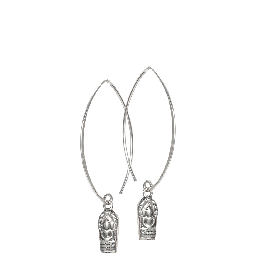 Finely detailed Buddha ear hook mini made of sterling silver handmade by ETERNAL BLISS - Spiritual jewelry