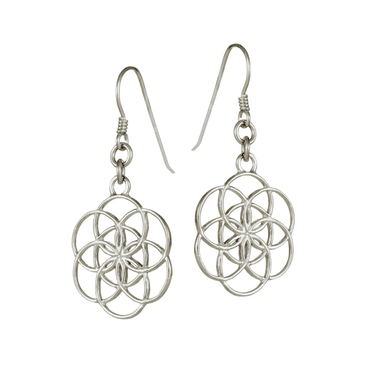 Seed of Life earrings made of sterling silver from the spiritual yoga jewellery collection