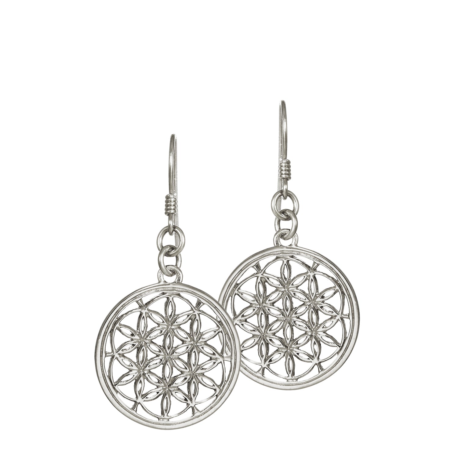 Silberne Blume des Lebens Ohrhänger von ETERNAL BLISS - Spiritueller Schmuck