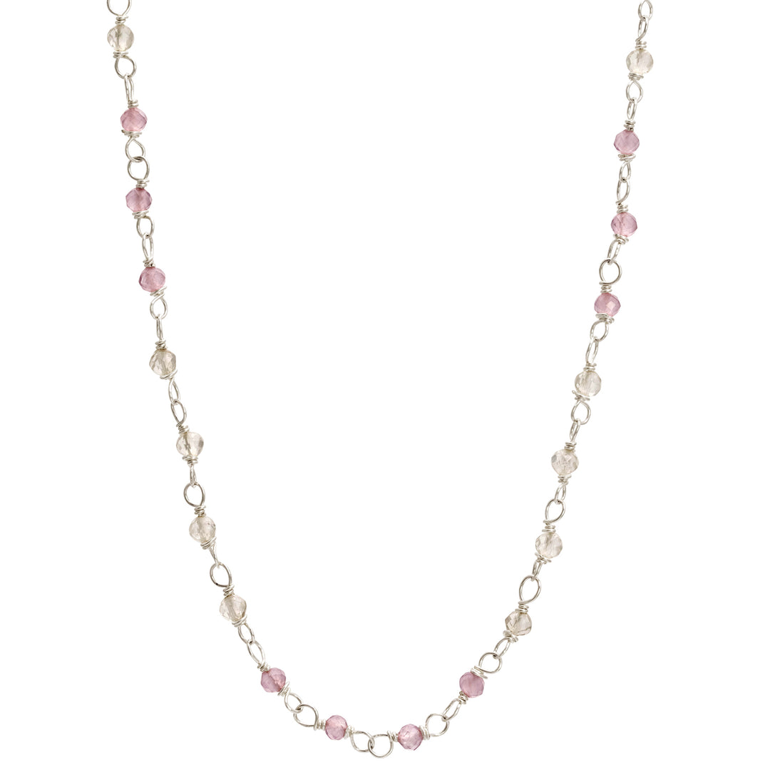 Edelstein-Halskette Mental Flow aus Sterling Silber mit Lavendar und Bergkristall von Eternal Bliss