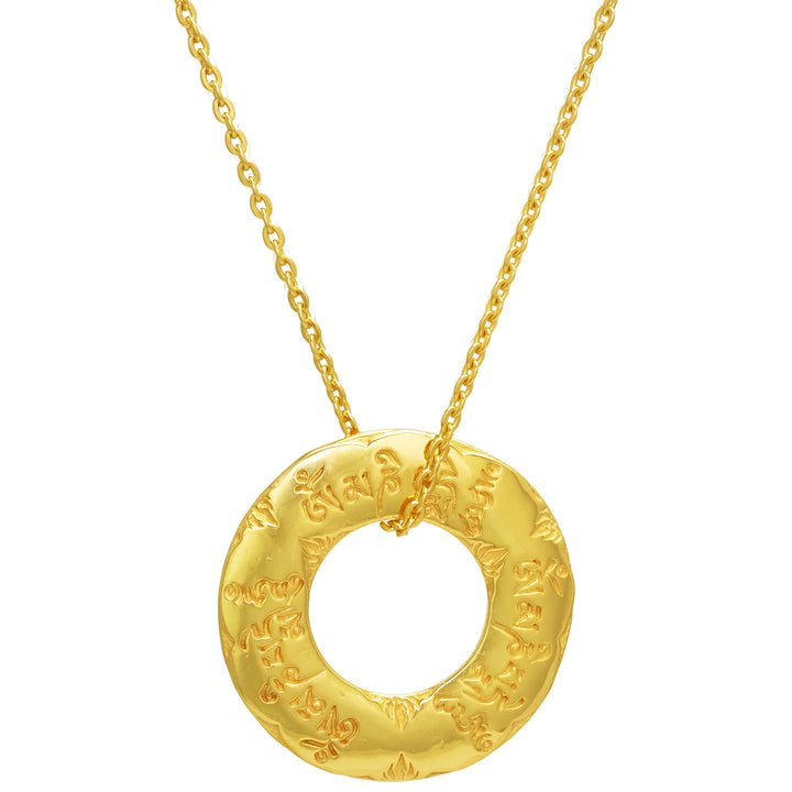 Om Mani Padme Hum Mantra Anhänger vergoldet mit Kette von ETERNAL BLISS - Spiritueller Schmuck