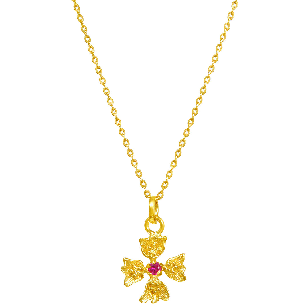 Southern Cross Anhänger mit Rubin vergoldet mit Kette von ETERNAL BLISS - Spiritueller Schmuck