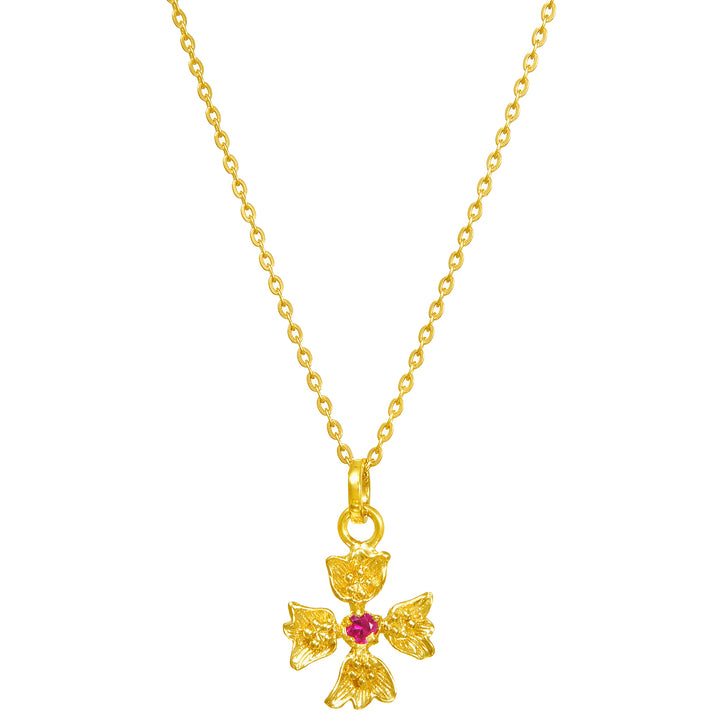 Southern Cross Anhänger mit Rubin vergoldet mit Kette von ETERNAL BLISS - Spiritueller Schmuck