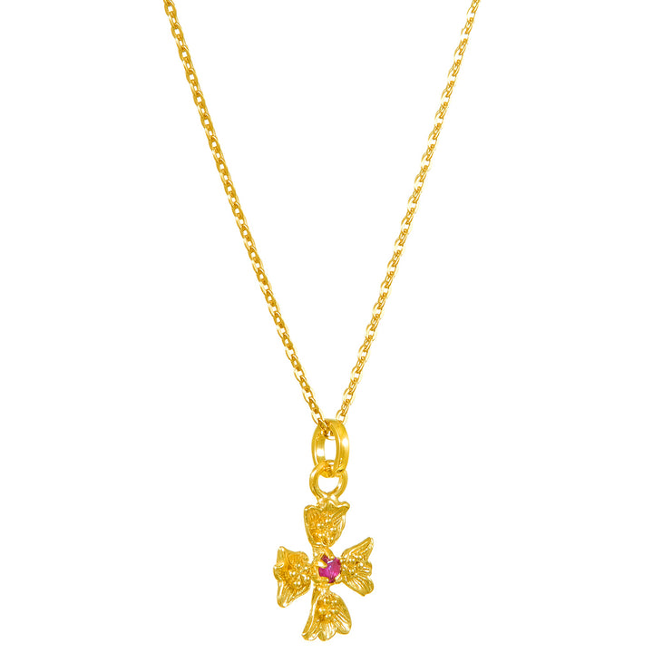 Southern Cross gold-plated pendant with ruby by ETERNAL BLISS - spiritual jewellery