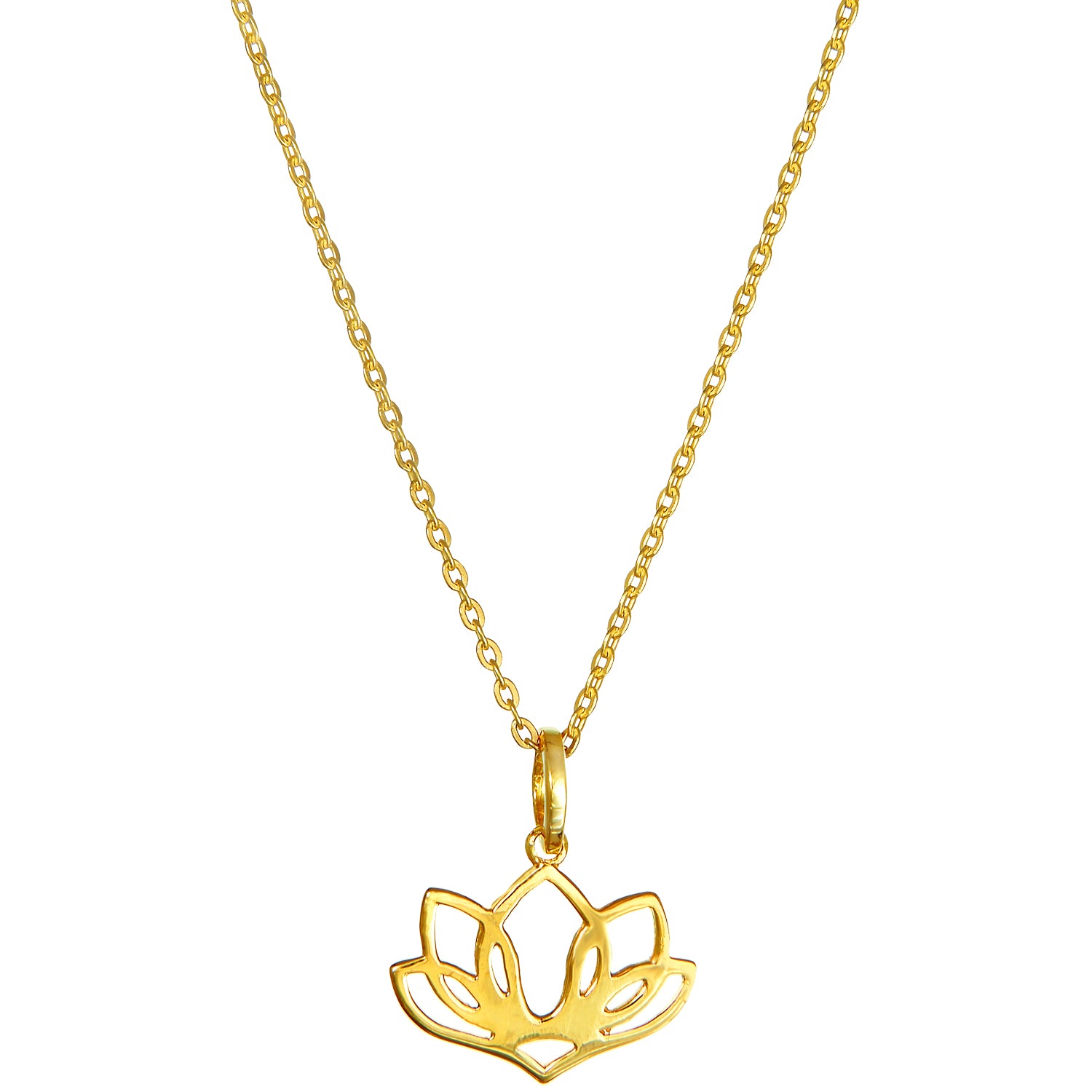 Fünfblättriger Lotus Anhänger aus vergoldetem Sterling Silber von ETERNAL BLISS - Spiritueller Symbol Schmuck