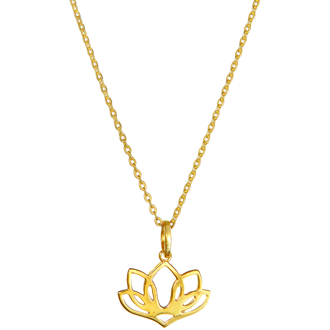 Fünfblättriger Lotus Anhänger aus vergoldetem Sterling Silber von ETERNAL BLISS - Spiritueller Symbol Schmuck