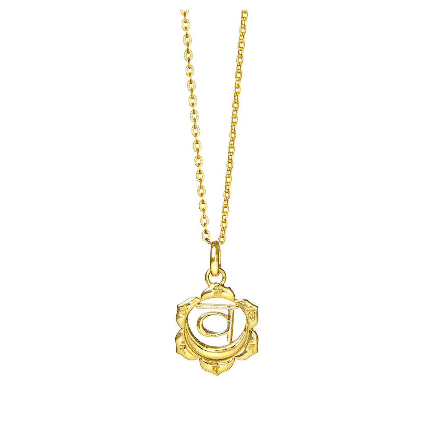 Kleiner Sakral Chakra Anhänger mit Mantra vergoldet mit Kette von ETERNAL BLISS - Spriritueller Schmuck