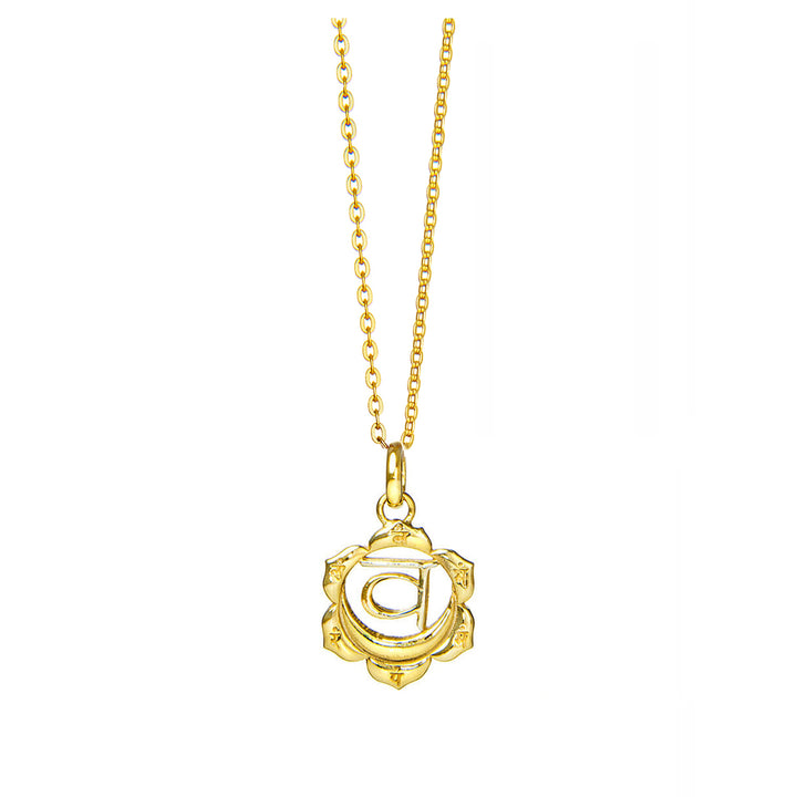 Kleiner Sakral Chakra Anhänger mit Mantra vergoldet mit Kette von ETERNAL BLISS - Spriritueller Schmuck