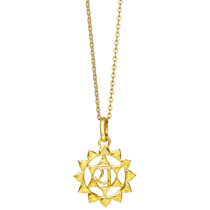Herz oder Anahata Chakra Anhänger mit Mantra vergoldet mit Kette von ETERNAL BLISS - Spriritueller Schmuck