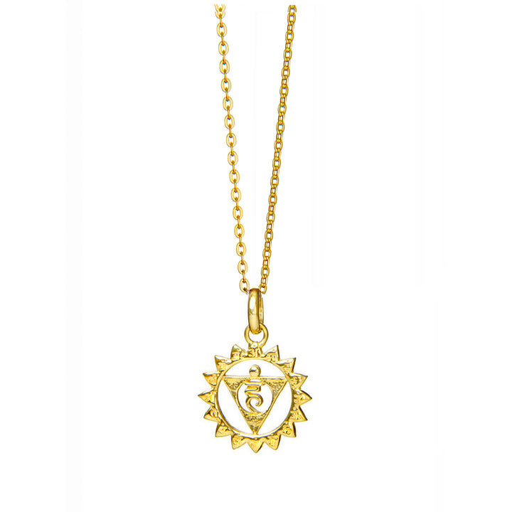 Kleiner Hals Chakra Anhänger mit Mantra vergoldet von ETERNAL BLISS - Spriritueller Schmuck