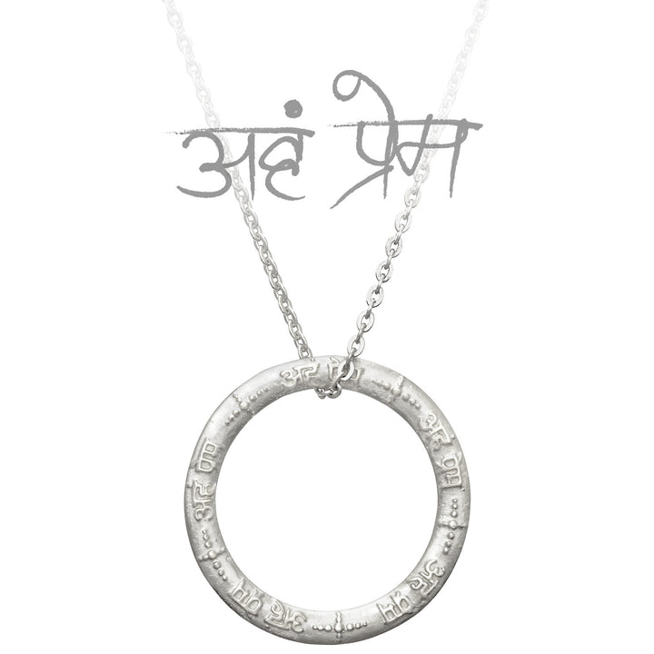 Aham-Prema-Mantra-Anhänger aus Sterling Silber von ETERNAL BLISS - Spiritueller Schmuck