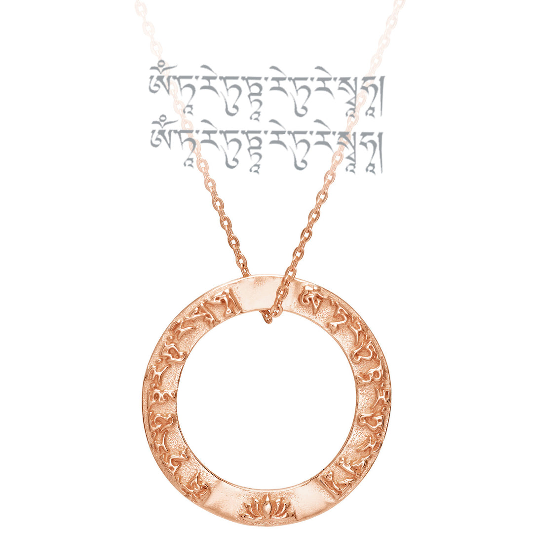 Tara Mantra Anhänger aus rosé vergoldetem Sterling Silber  von ETERNAL BLISS aus der Yoga Schmuckkollektion