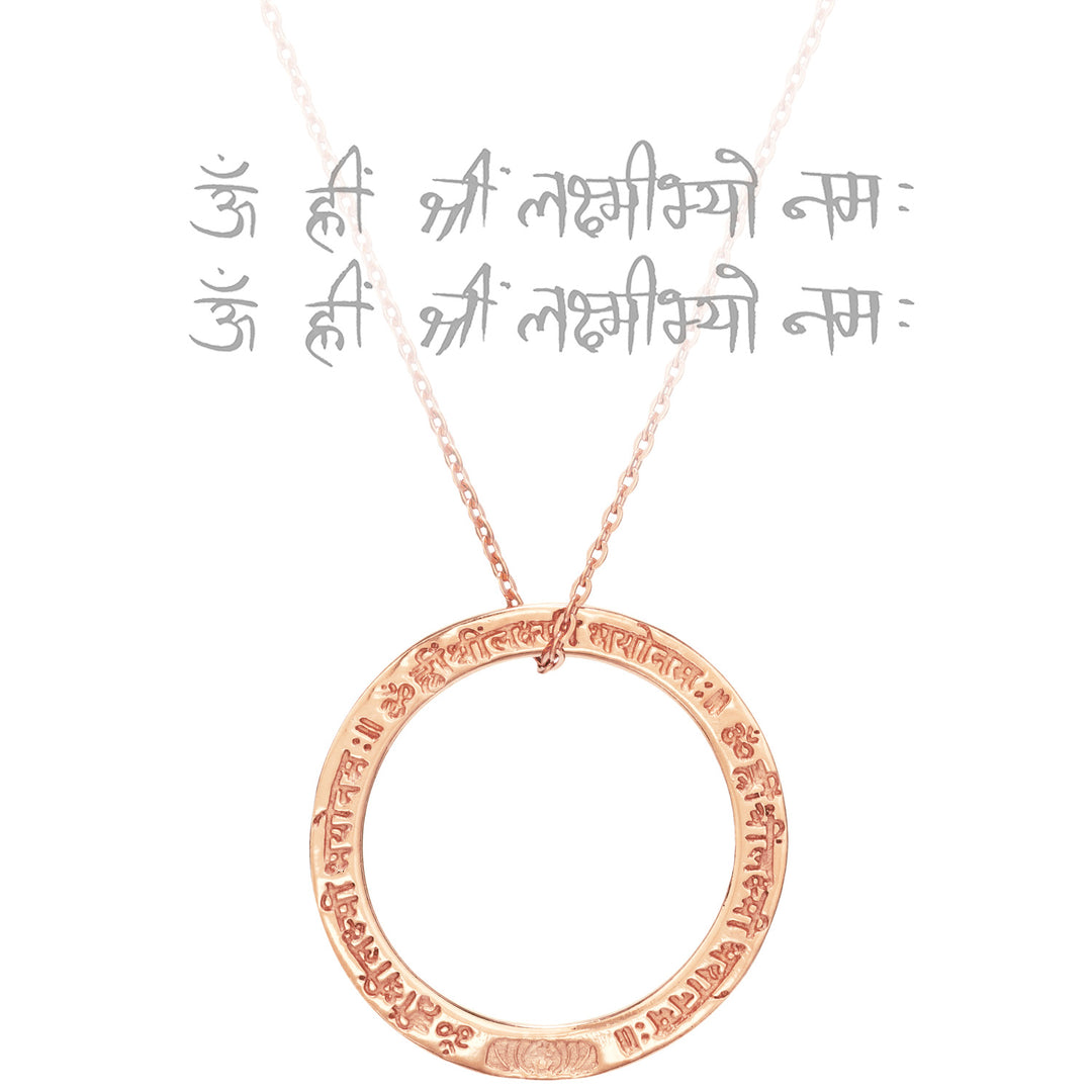 Lakshmi Mantra Kette aus Sterling Silber rosévergoldet von Eternal Bliss