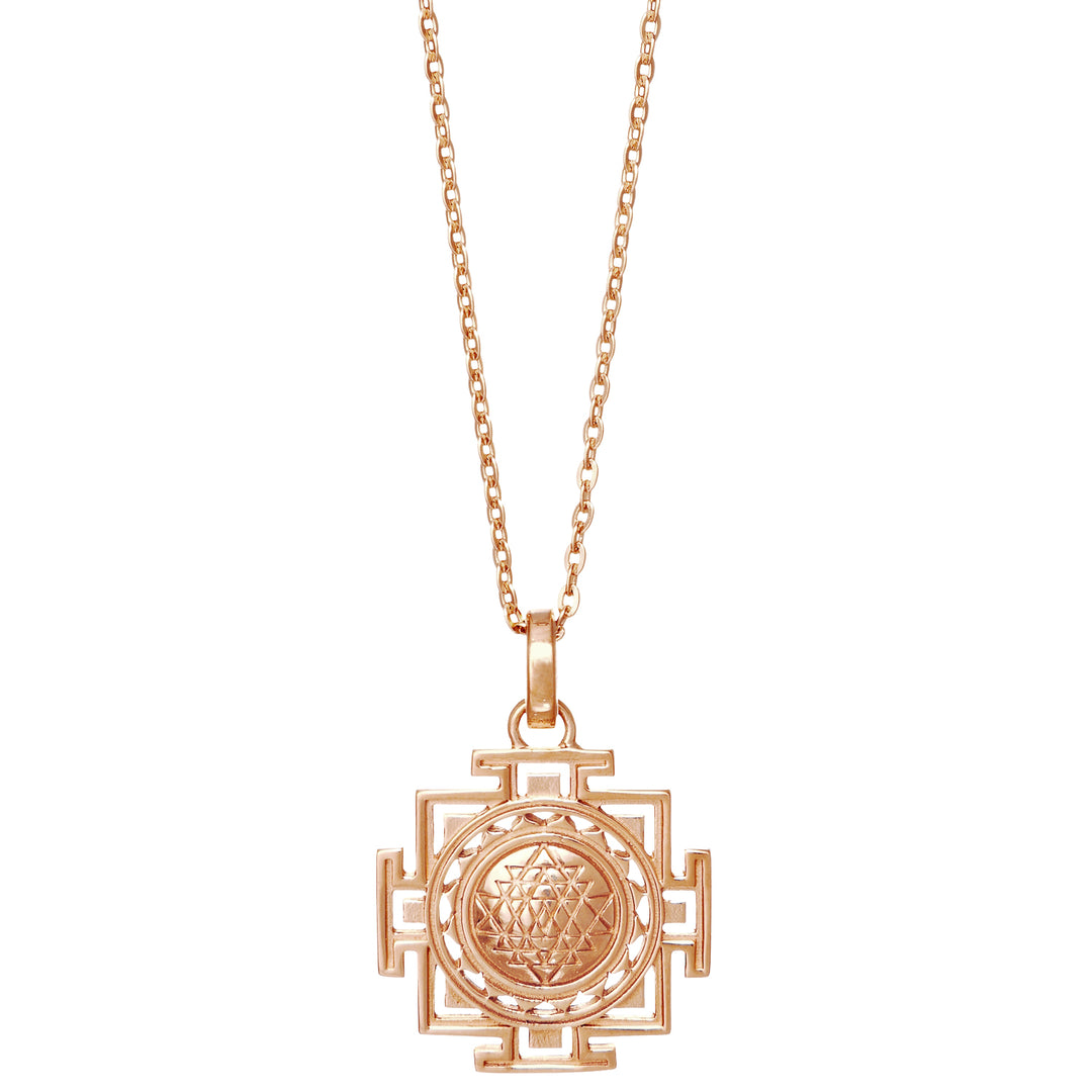 Sri Yantra Anhänger mini rosévergoldet von ETERNAL BLISS - Spiritueller Schmuck