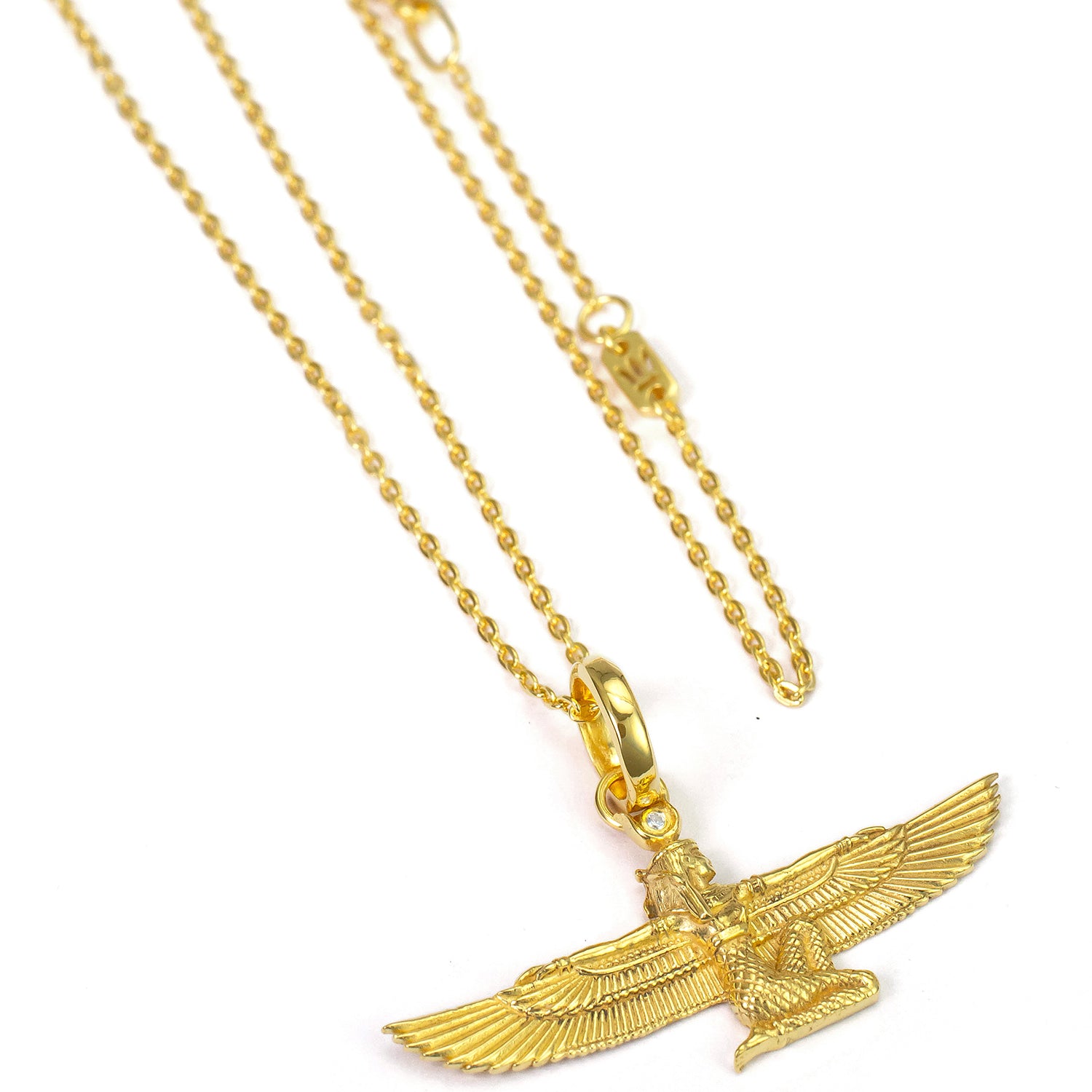 Roségold-plated goddess Isis pendant with rock crystal by ETERNAL BLISS - Egyptian jewelry