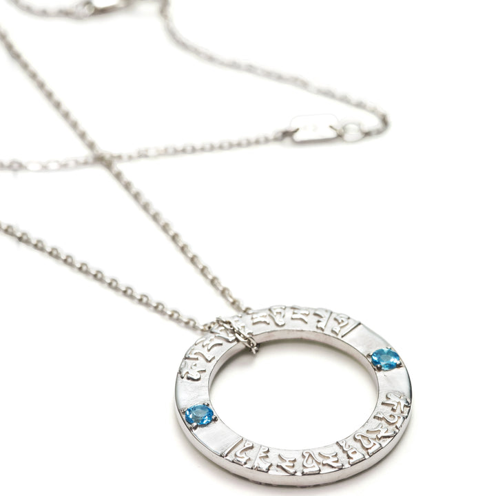  Tara Mantra pendant in sterling silver with topaz gemstones from ETERNAL BLISS from the Spiritual Yoga jewelry collection