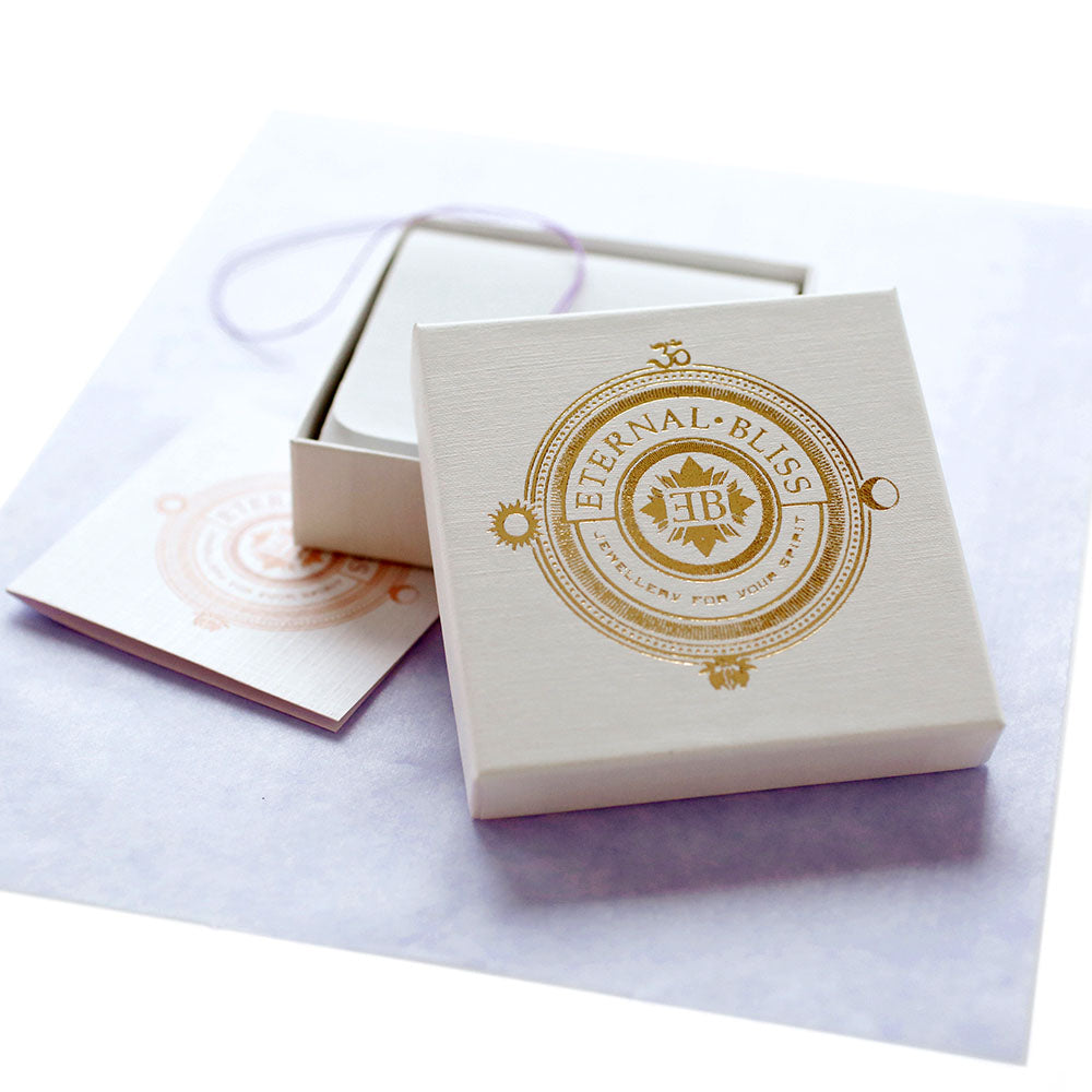 Gemstone bracelet with third eye chakra charm silver