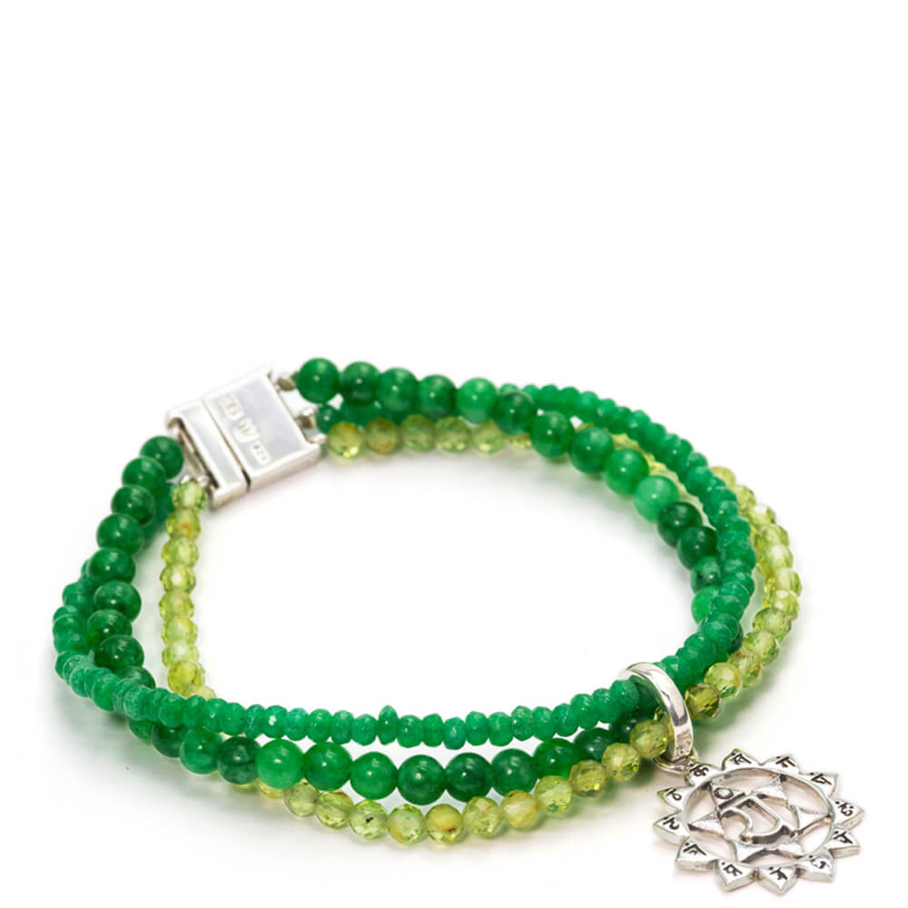 Herz Chakra Armband mit Edelsteinen Silber von ETERNAL BLISS - Spiritueller Schmuck