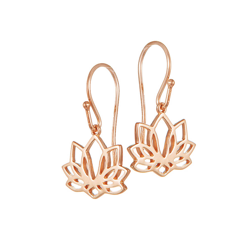 rosegold-plated Lotus earrings by ETERNAL BLISS - Spiritual Jewellery