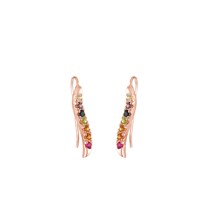 Chakra flow ear climbers rose gold-plated