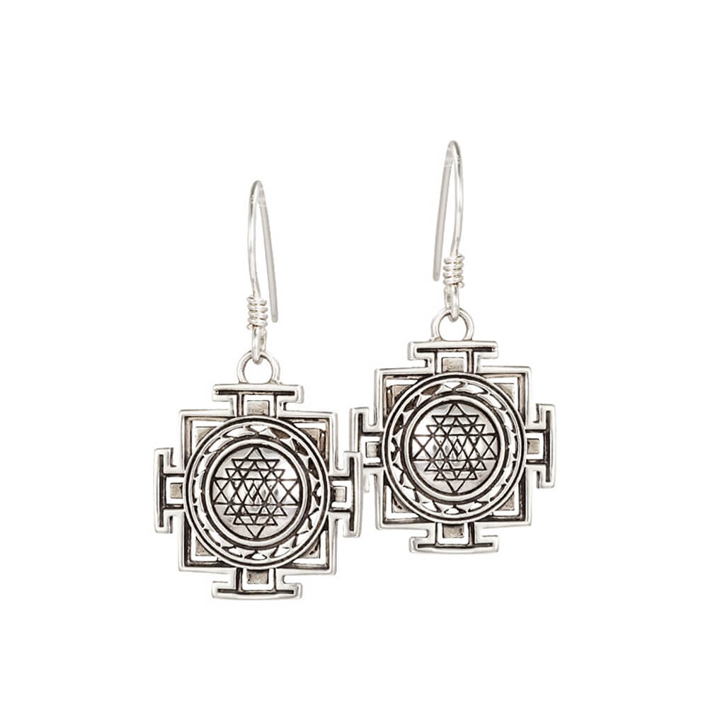 Sri Yantra Ohrhänger Silber von ETERNAL BLISS - Spiritueller Schmuck