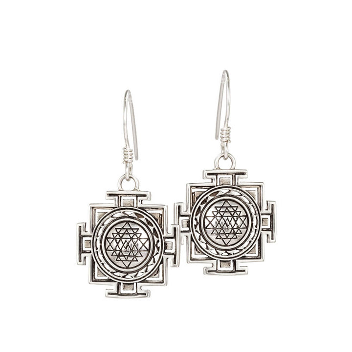 Sri Yantra Ohrhänger Silber von ETERNAL BLISS - Spiritueller Schmuck