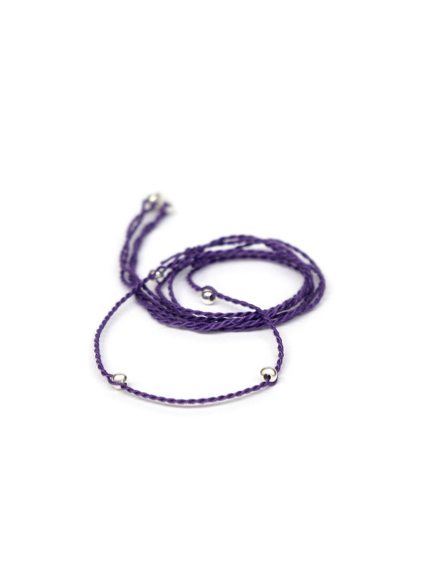 Neck cord in amethyst/gold