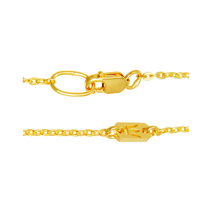 Karabinerverschluss Feine Ankerkette aus Sterling Silber vergoldet von Eternal Bliss