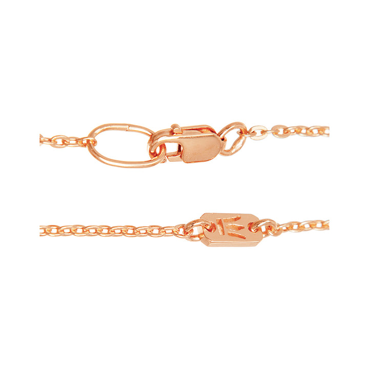 Karabinerverschluss Feine Ankerkette aus Sterling Silber rosévergoldet von Eternal Bliss