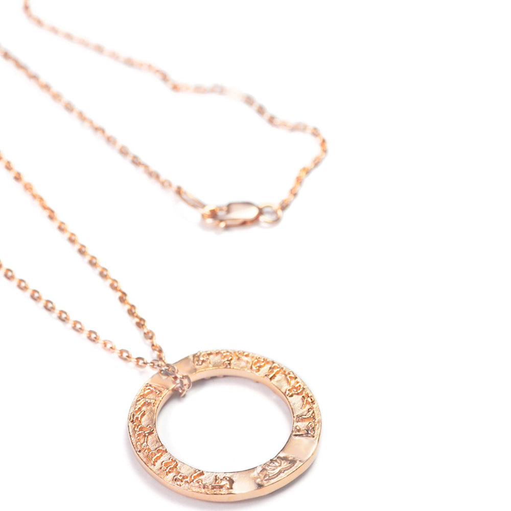 Tara Mantra Necklace mini made of sterling silver rose gold plated by Eternal Bliss