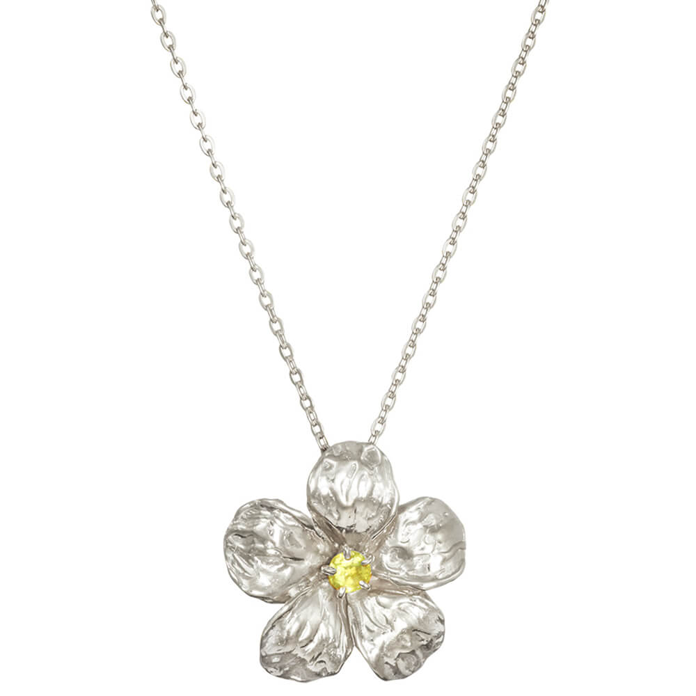 Blütenanhänger Pale Sundew Silber mit Kette von ETERNAL BLISS - Spiritueller Schmuck