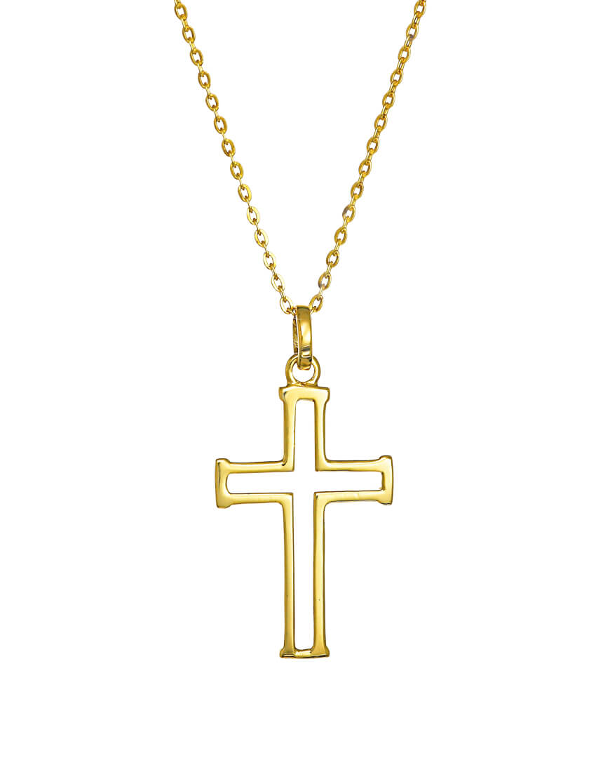 Kreuzanhänger Dyo vergoldet mit Kette von ETERNAL BLISS - Spiritueller Schmuck