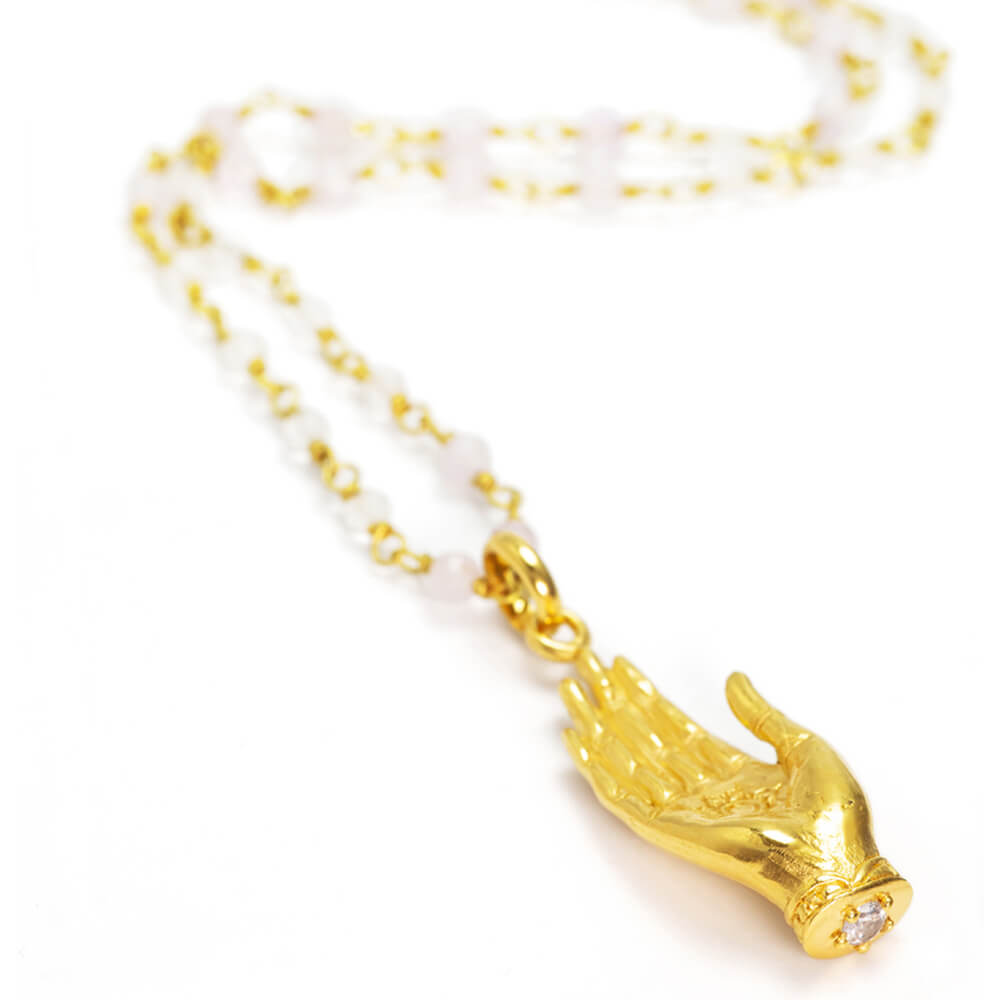 Abhaya mudra pendant gold-plated - protection