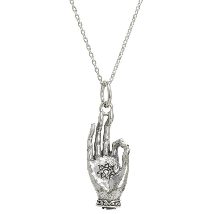 Gyan mudra pendant silver