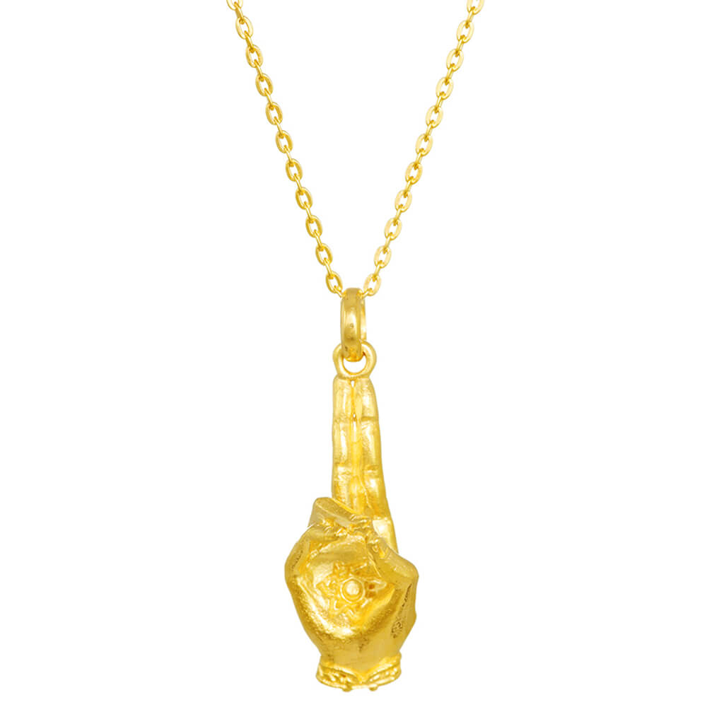 Prana mudra pendant gold-plated - life energy