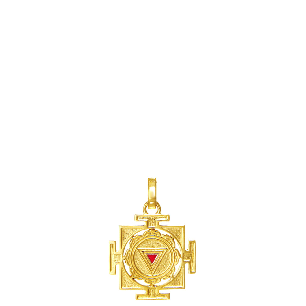 Gold-plated Kali Yantra pendant mini by ETERNAL BLISS - Spiritual Jewellery