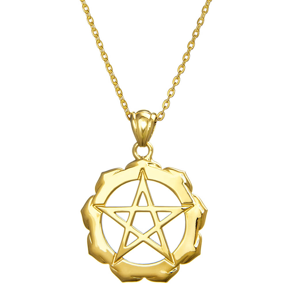 Schutzpentagramm Anhänger vergoldet mit Kette von ETERNAL BLISS - Spiritueller Schmuck