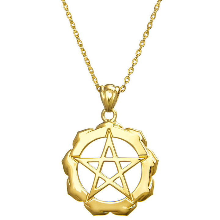 Schutzpentagramm Anhänger vergoldet mit Kette von ETERNAL BLISS - Spiritueller Schmuck