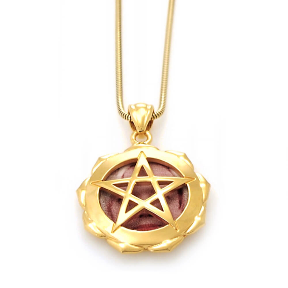 Pentagram of protection locket gold-plated