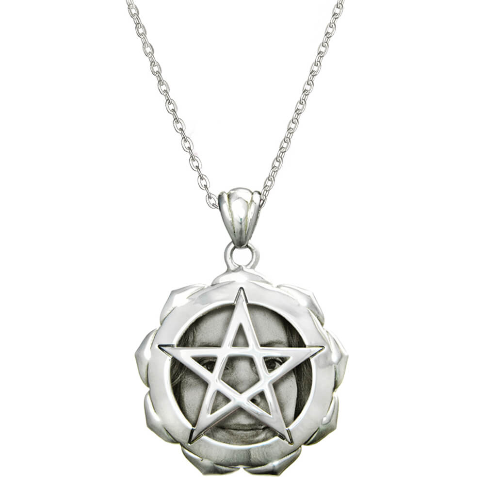Schutzpentagramm Medaillon Silber  mit Kette von ETERNAL BLISS - Spiritueller Schmuck