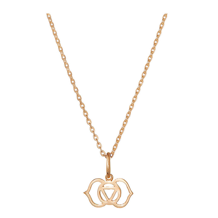 Third eye chakra pendant mini rose gold-plated