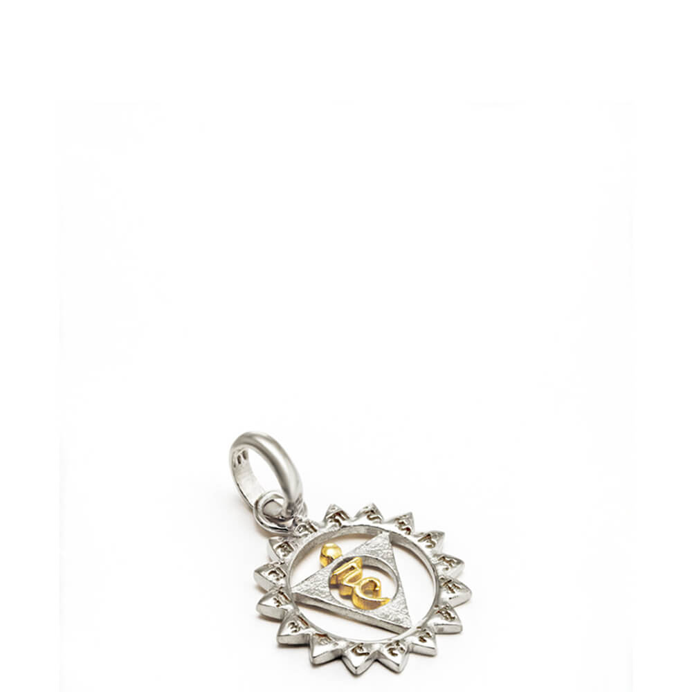 Vishuddha chakra pendant with mantra silver